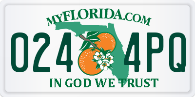 FL license plate 0244PQ