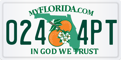 FL license plate 0244PT