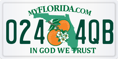 FL license plate 0244QB