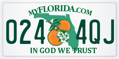 FL license plate 0244QJ