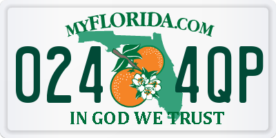 FL license plate 0244QP