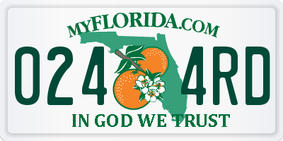 FL license plate 0244RD
