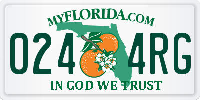 FL license plate 0244RG