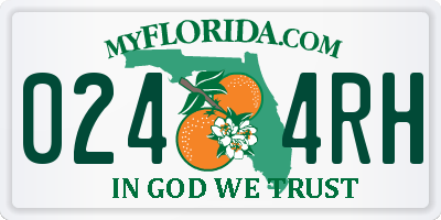 FL license plate 0244RH