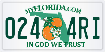 FL license plate 0244RI