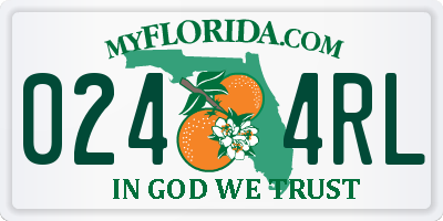FL license plate 0244RL