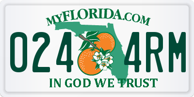 FL license plate 0244RM
