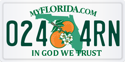 FL license plate 0244RN