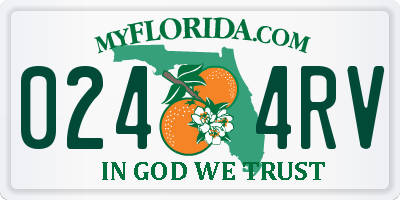 FL license plate 0244RV