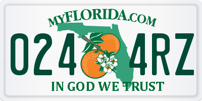 FL license plate 0244RZ