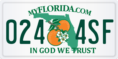 FL license plate 0244SF