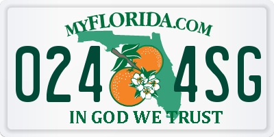 FL license plate 0244SG