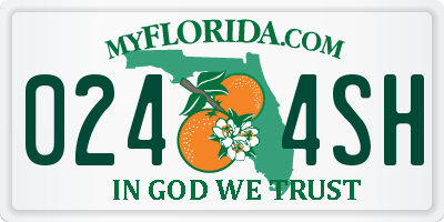 FL license plate 0244SH