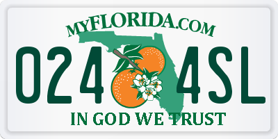 FL license plate 0244SL