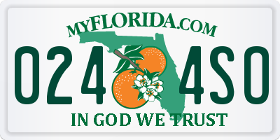 FL license plate 0244SO