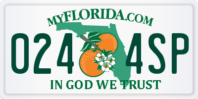 FL license plate 0244SP