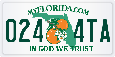 FL license plate 0244TA