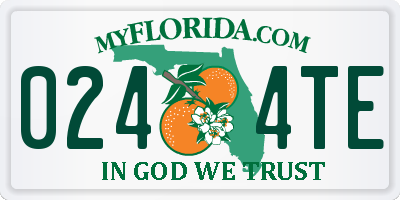 FL license plate 0244TE