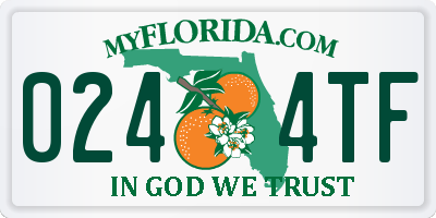 FL license plate 0244TF