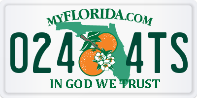 FL license plate 0244TS