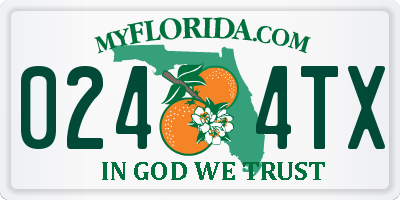FL license plate 0244TX