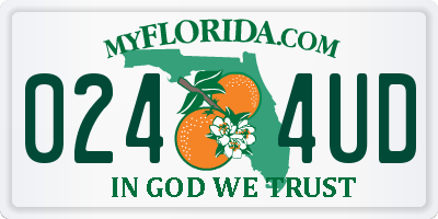 FL license plate 0244UD