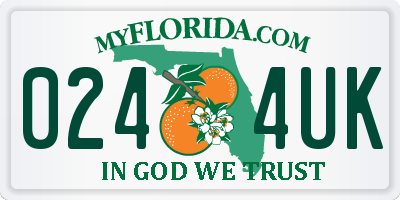 FL license plate 0244UK