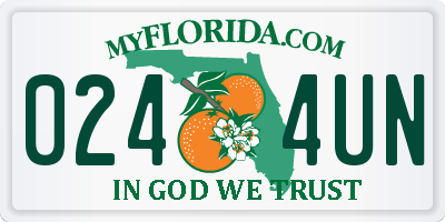 FL license plate 0244UN