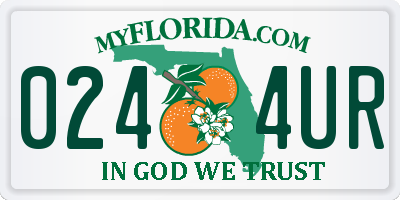 FL license plate 0244UR