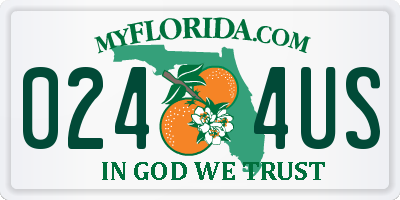 FL license plate 0244US