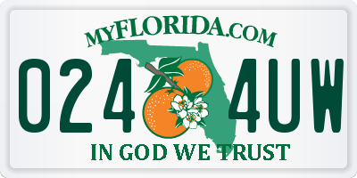FL license plate 0244UW