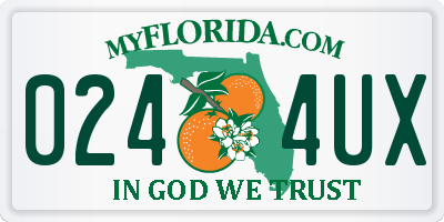 FL license plate 0244UX