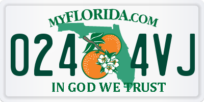 FL license plate 0244VJ