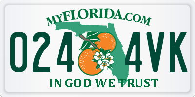 FL license plate 0244VK