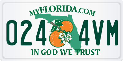 FL license plate 0244VM