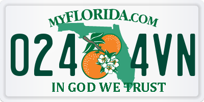 FL license plate 0244VN