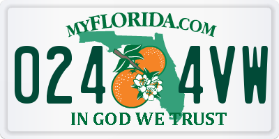 FL license plate 0244VW