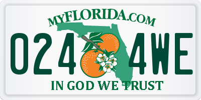 FL license plate 0244WE
