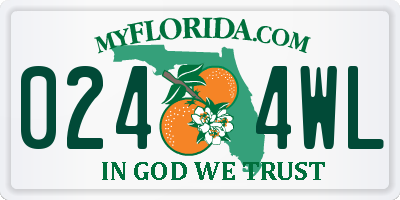 FL license plate 0244WL