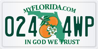 FL license plate 0244WP