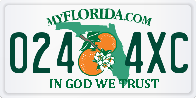 FL license plate 0244XC