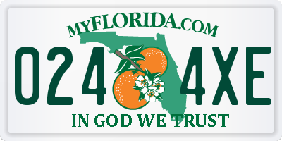 FL license plate 0244XE