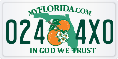 FL license plate 0244XO