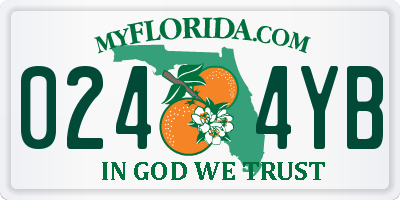 FL license plate 0244YB