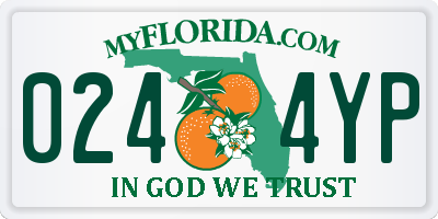 FL license plate 0244YP
