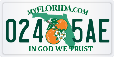 FL license plate 0245AE