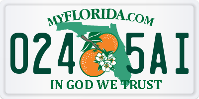 FL license plate 0245AI