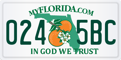 FL license plate 0245BC