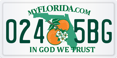 FL license plate 0245BG