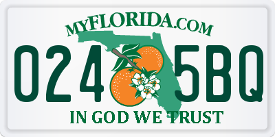FL license plate 0245BQ